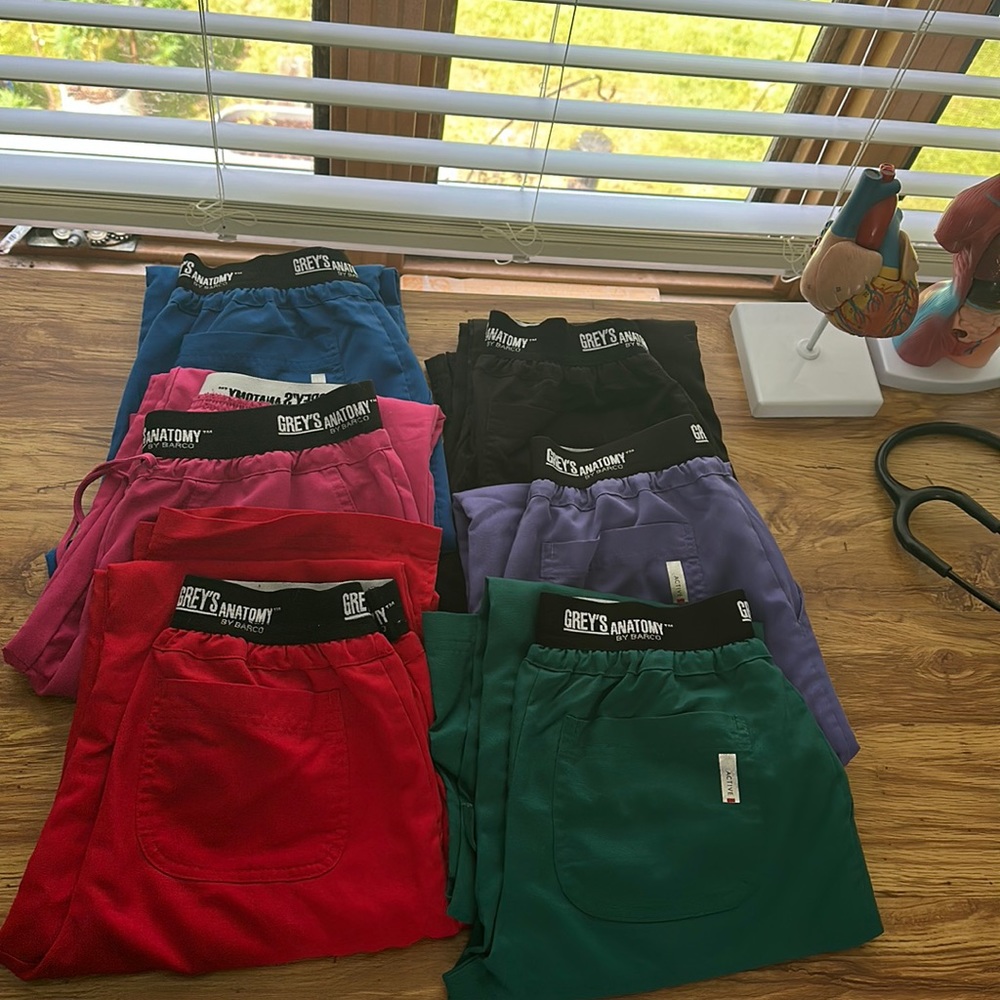 Six pairs of Grey’s Anatomy by BARCO Scrub Pants